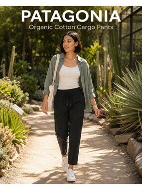 Patagonia Women's Roaming Organic Cotton Knit Cargo Pants M Black